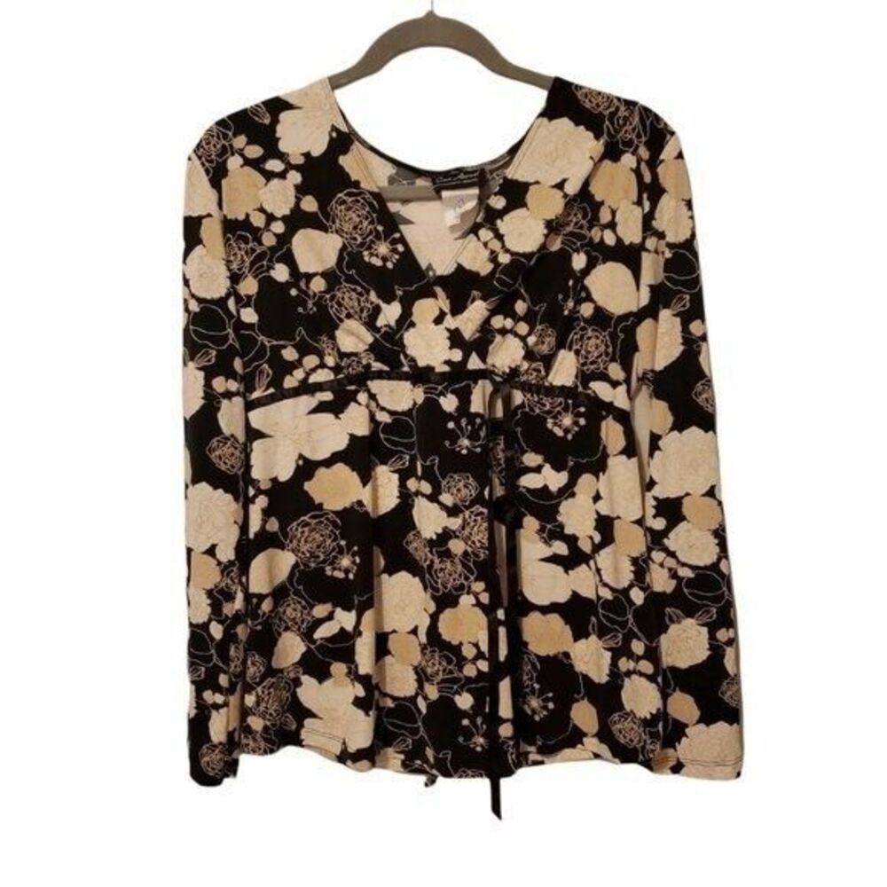 Crave Apparel Womens Sz M Multicolor Floral Long Sleeve Maternity Blouse